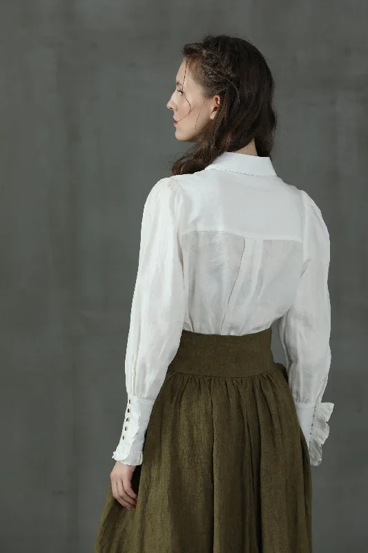 accordion-pleated-linen-shirt-white-linen-shirt-pleated-linen-shirt-vintage-linen-shirt-longsleeve-shirt-linennaive