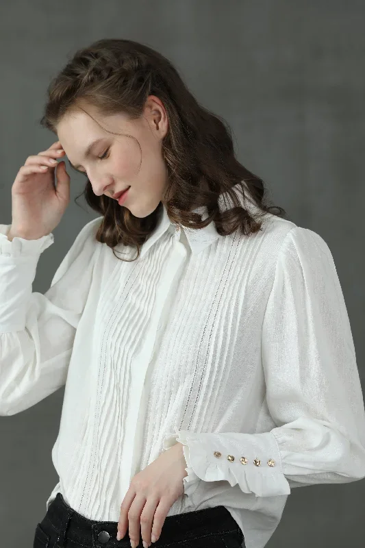 accordion-pleated-linen-shirt-white-linen-shirt-pleated-linen-shirt-vintage-linen-shirt-longsleeve-shirt-linennaive