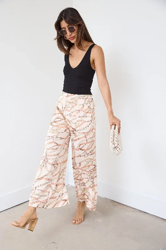 Aleeza Cropped Flare Printed Pants