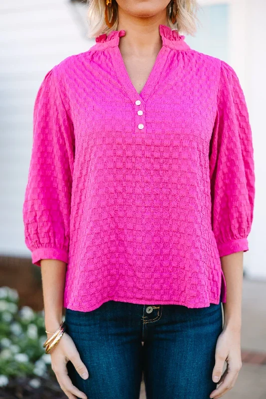 all-up-to-you-hot-pink-textured-blouse