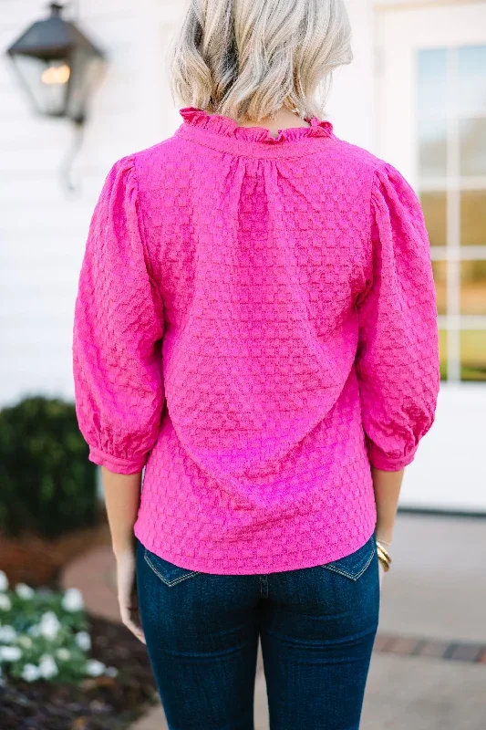 all-up-to-you-hot-pink-textured-blouse