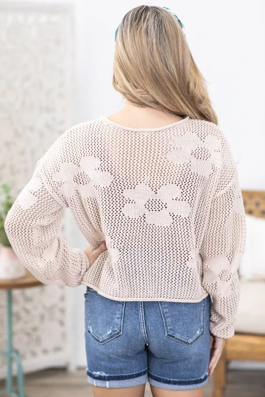 beige-flower-pattern-crochet-sweater-top