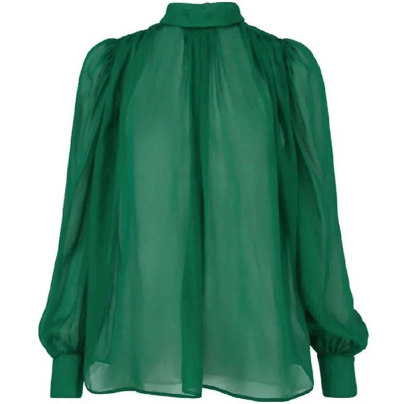 CHIFFON SILK BLOUSE ""BIBI"" IN GREEN