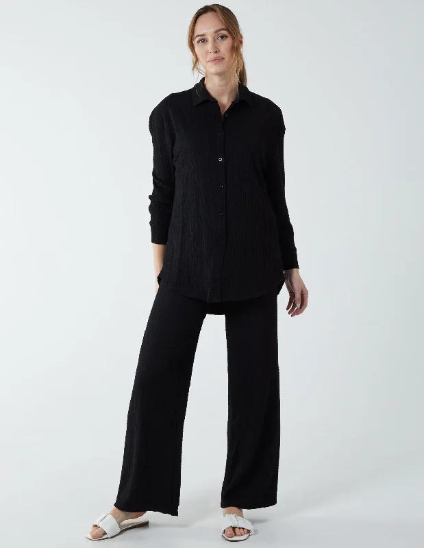 black-waffle-trouser-and-shirt-set