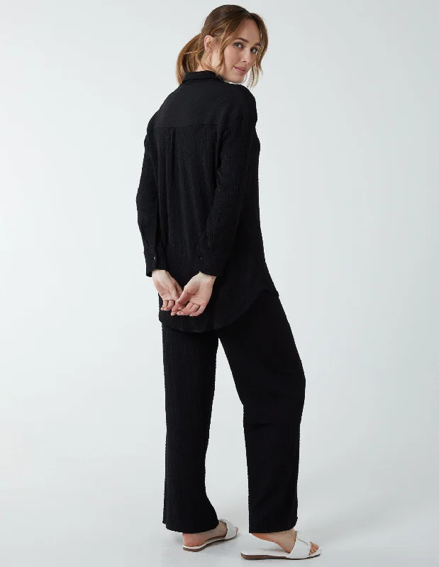 black-waffle-trouser-and-shirt-set