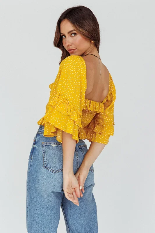 boardwalk-bell-sleeve-crop-top-spotty-mustard