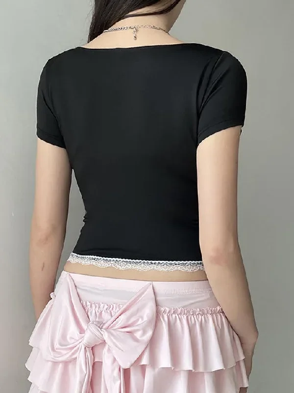 bow-accent-lace-trim-plain-slim-fit-crop-top