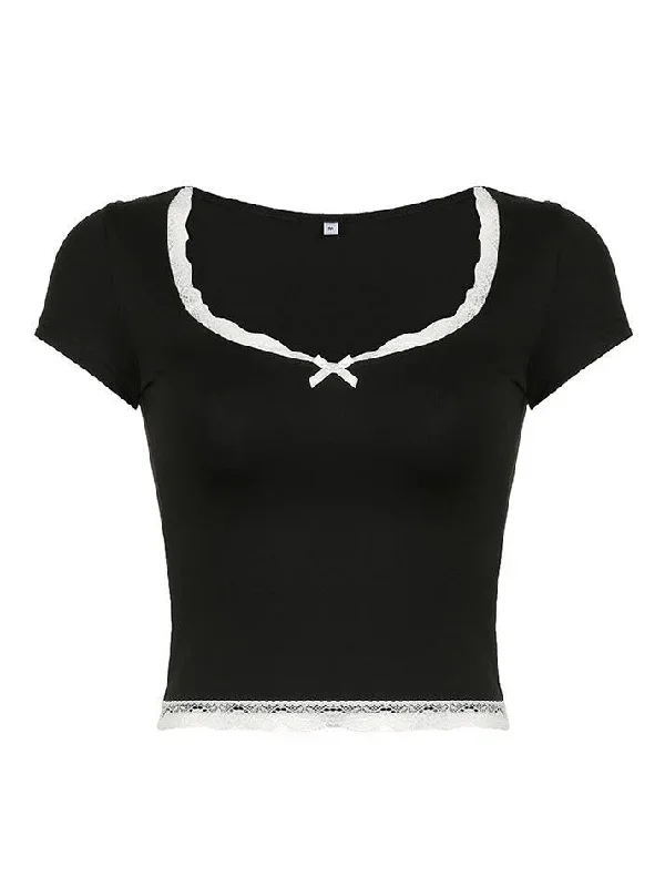 bow-accent-lace-trim-plain-slim-fit-crop-top