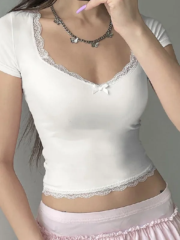 bow-accent-lace-trim-plain-slim-fit-crop-top