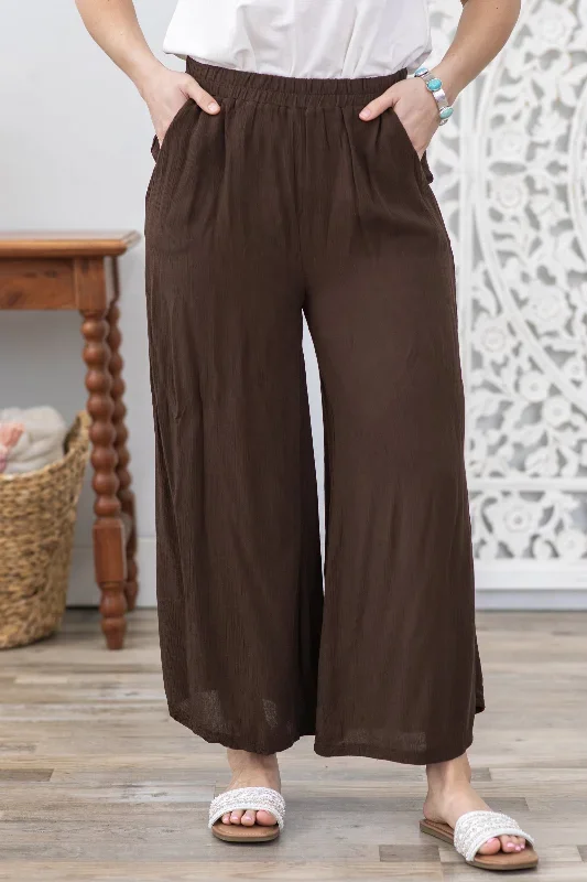 brown-woven-crinkle-wide-leg-pants