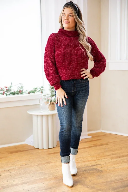 burgundy-chenille-turtleneck-sweater