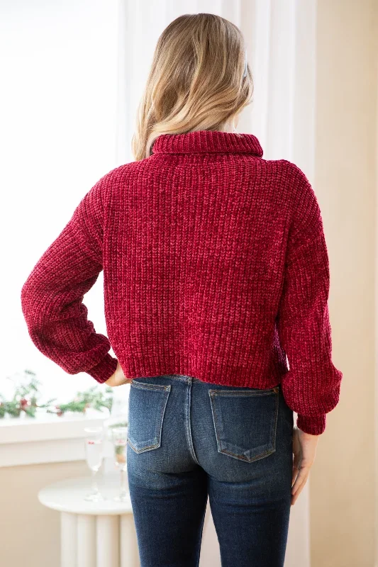 burgundy-chenille-turtleneck-sweater