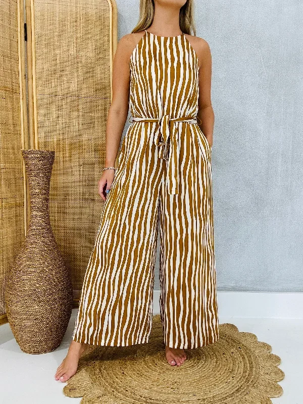 Catwalk Jumpsuit - Caramel