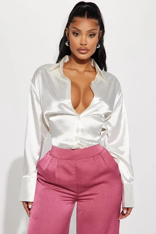 Closet Staple Satin Shirt - Ivory