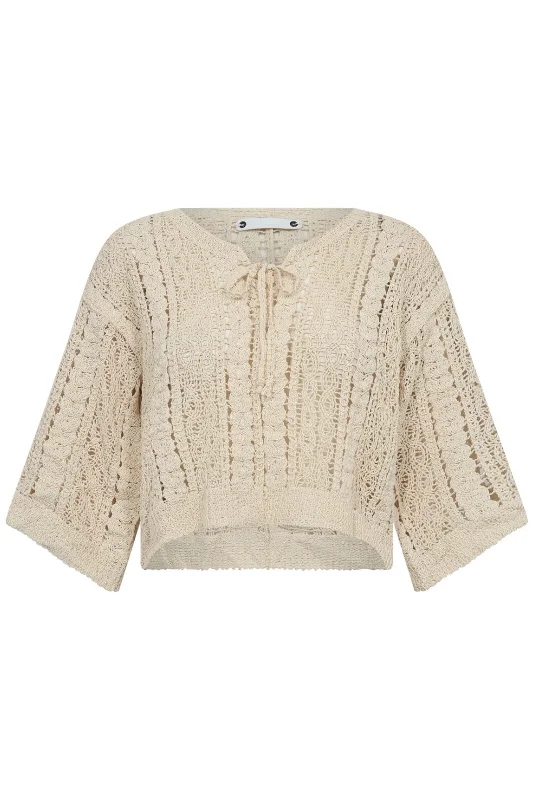 Co´couture - Cormacc Croche Tie Knit 32125 - 199 Bone