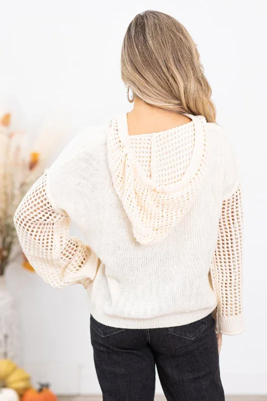 cream-fishnet-bell-sleeve-hooded-pullover