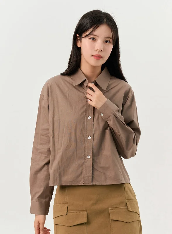 Crop Buttoned Blouse OO325