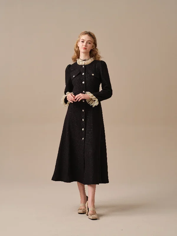 elegant-wool-dress-in-black-maxi-wool-dress-winter-dress-evening-dress-longsleeve-dress-cocktail-dress-vintage-dress-linennaive