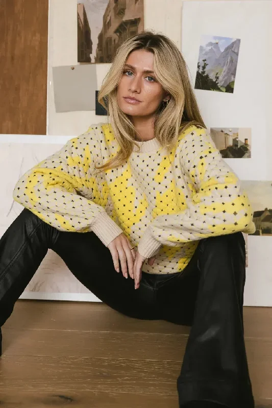 Felicity Abstract Sweater in Yellow