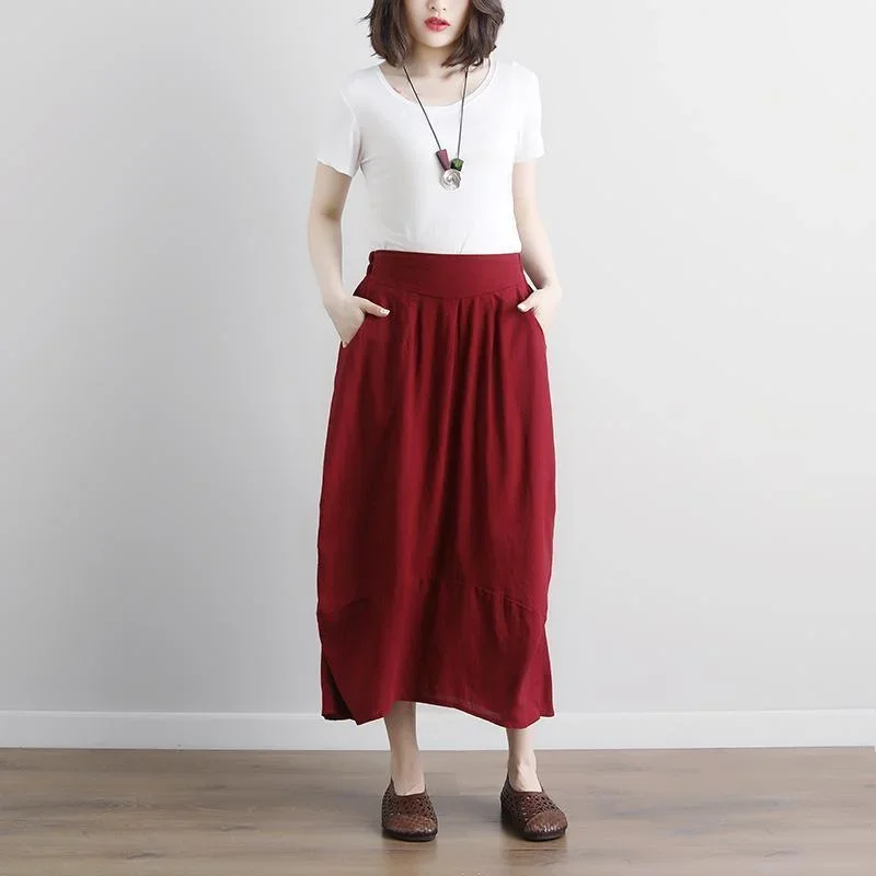 fine-natural-linen-skirts-plus-size-women-casual-summer-pockets-red-long-skirts