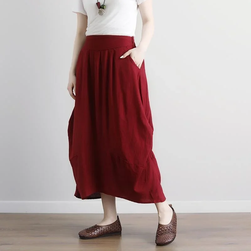 fine-natural-linen-skirts-plus-size-women-casual-summer-pockets-red-long-skirts