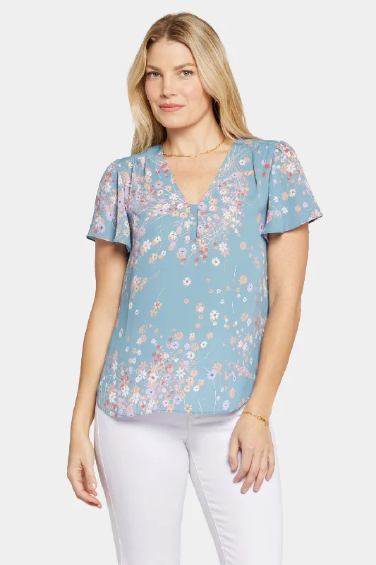 Flounce Sleeve Blouse - New Hope