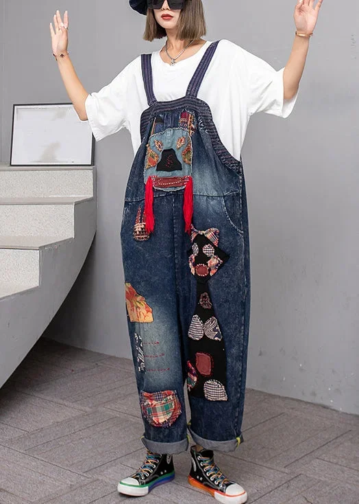 handmade-blue-pockets-high-waist-patchwork-overalls-jumpsuit-fall