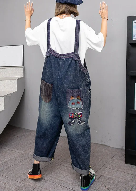 handmade-blue-pockets-high-waist-patchwork-overalls-jumpsuit-fall