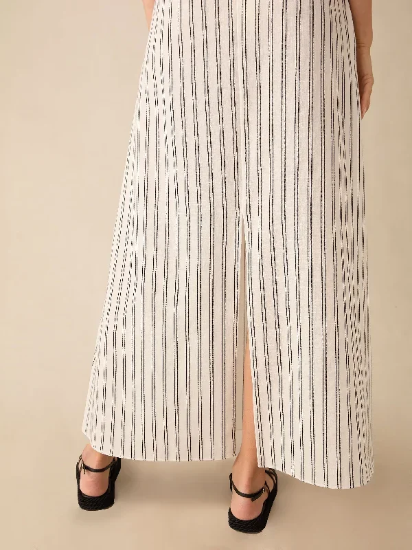 ivory-stripe-linen-skirt