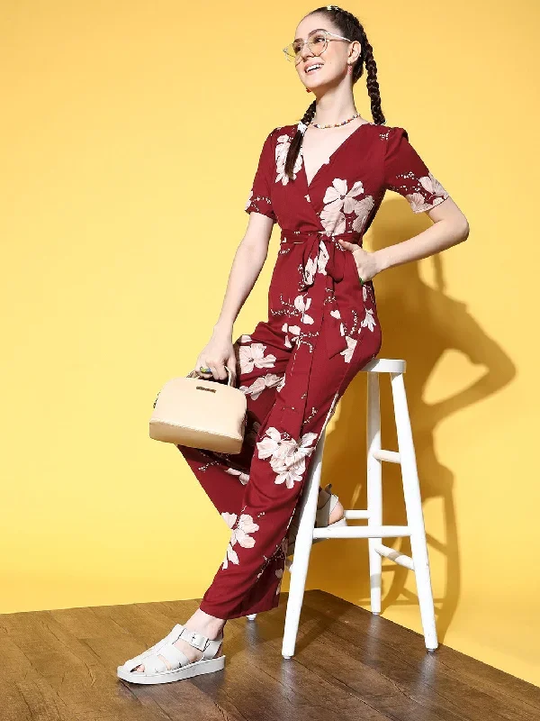 jp1700mr-berrylush-women-maroon-white-floral-printed-v-neck-waist-tie-up-polyester-basic-jumpsuit