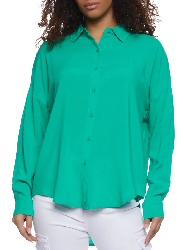 Basic Button Front Blouse