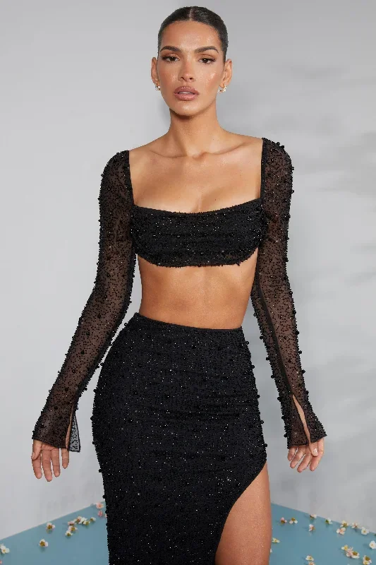 la-desirade-embellished-cowl-neck-crop-top-in-black