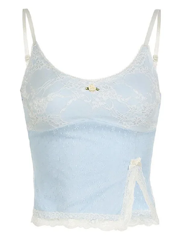 lace-split-contrast-camisole-top