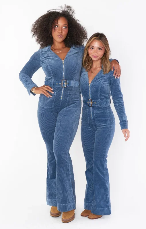 Lee Ann Jumpsuit ~ Cool Blue Corduroy