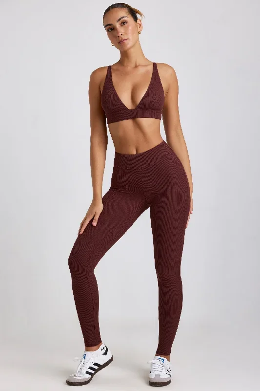 Ribbed Modal High Waist Leggings in Espresso