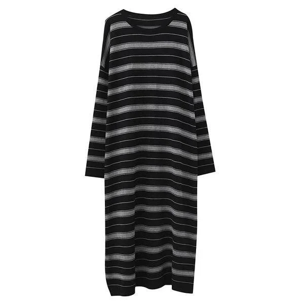 long-sleeve-knitted-plus-size-vintage-stripe-women-causal-loose-autumn-winter-sweater-dress