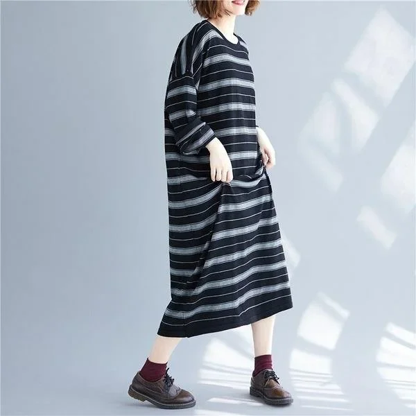 long-sleeve-knitted-plus-size-vintage-stripe-women-causal-loose-autumn-winter-sweater-dress