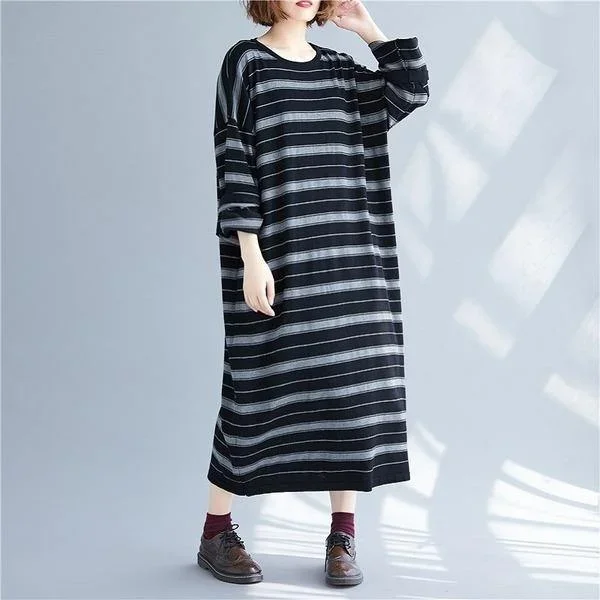 long-sleeve-knitted-plus-size-vintage-stripe-women-causal-loose-autumn-winter-sweater-dress