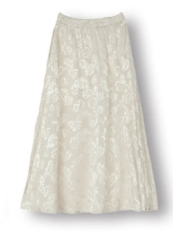 loose-white-print-elastic-waist-satin-a-line-skirt-fall