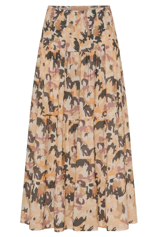 Marta Du Chateau - Mdcprincess Skirt - Print Beige Camo