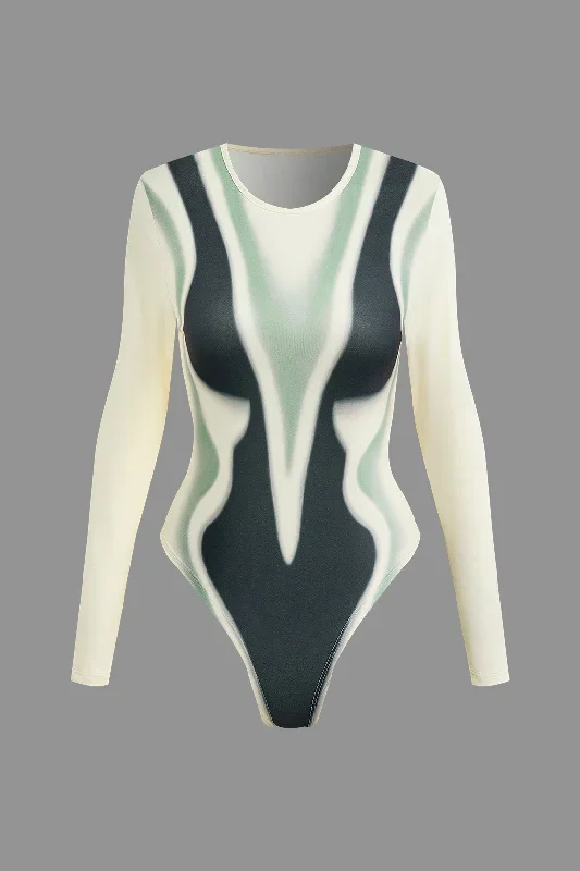 Body Heat Print Long Sleeve Bodysuit