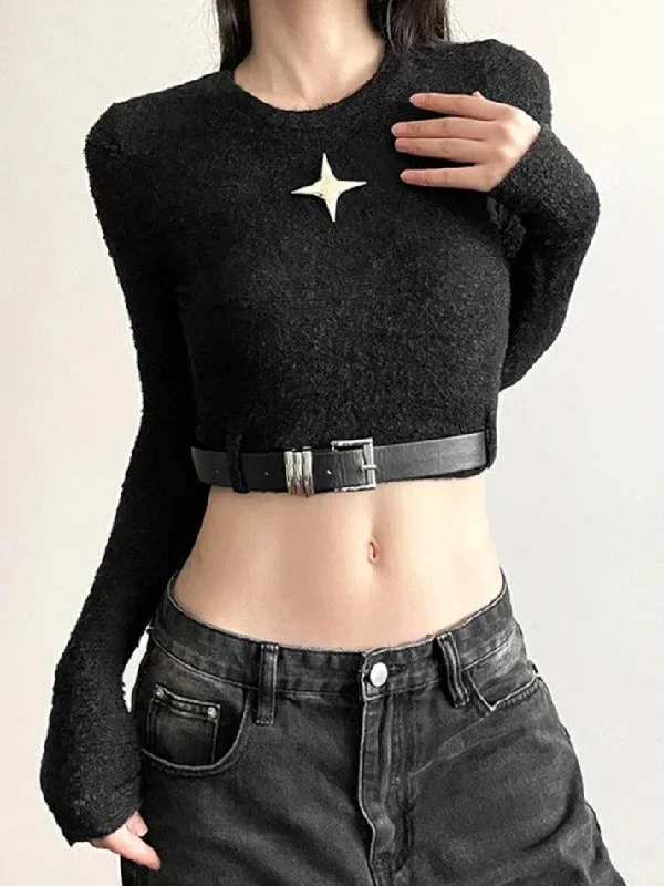 metal-star-decor-belted-hem-cropped-long-sleeve-knit