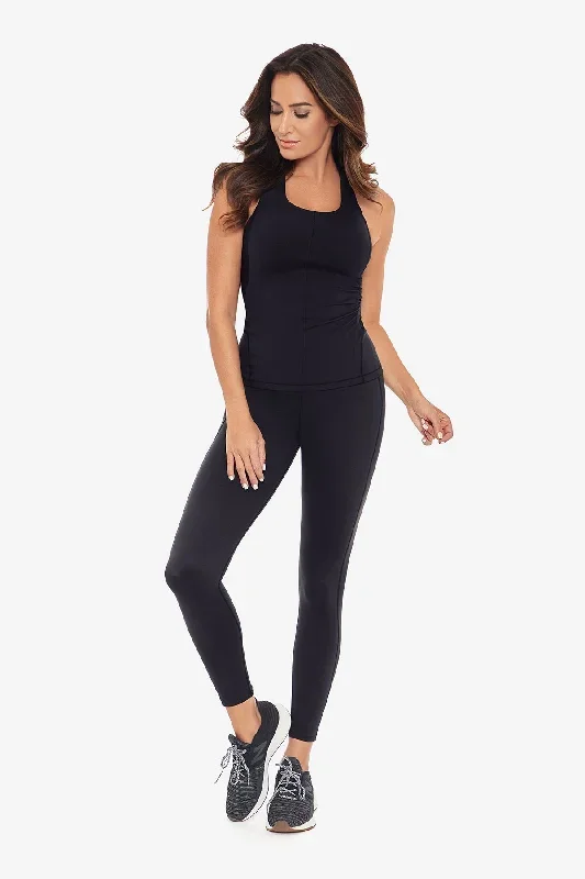 Deep Black Tummy Control Performance Leggings