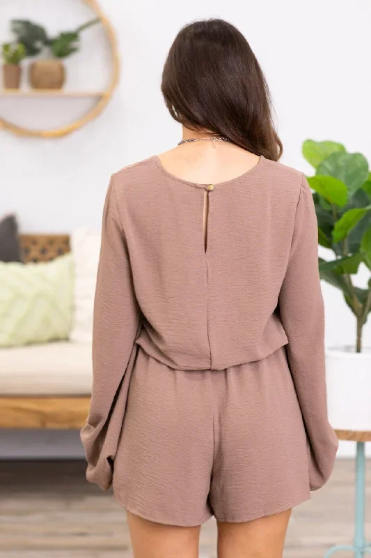 mocha-long-sleeve-elastic-waist-romper