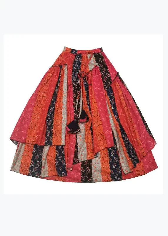 natural-asymmetrical-print-patchwork-cotton-skirts-spring