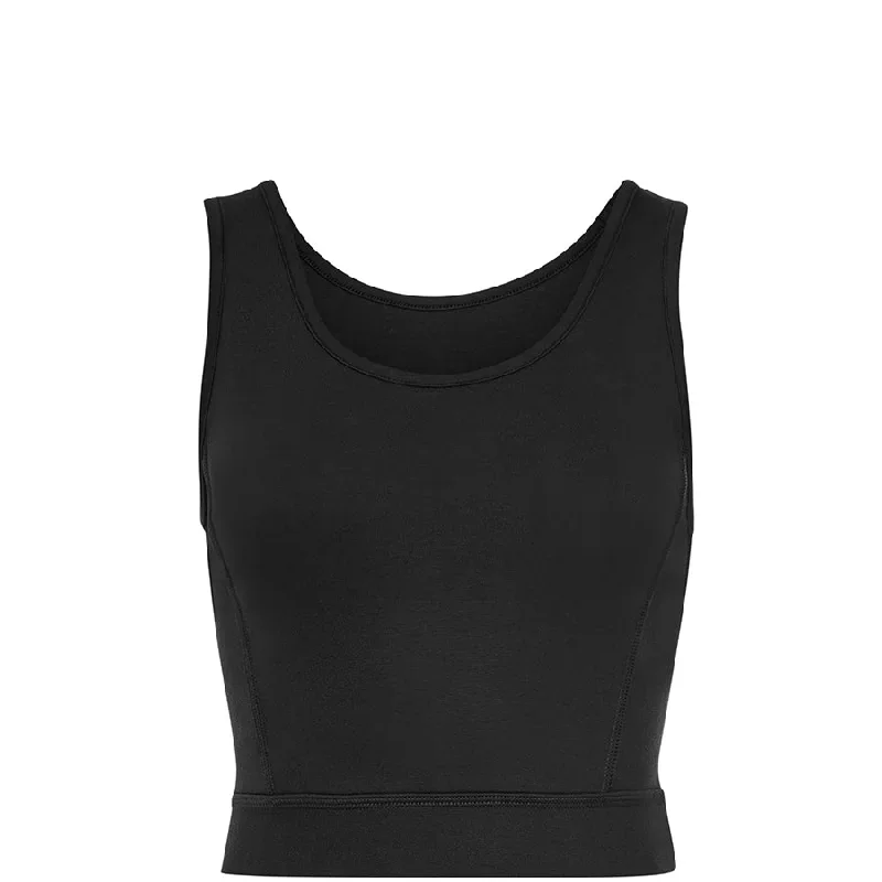 3/4 CROPPED ACTIVE TOP IN BLACK