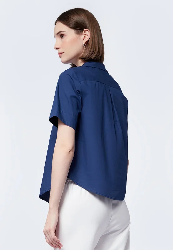 notch-collar-short-sleeve-blouse-24c105-navy