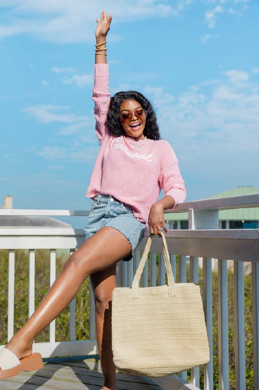 off-to-the-beach-pink-coastal-script-sweater