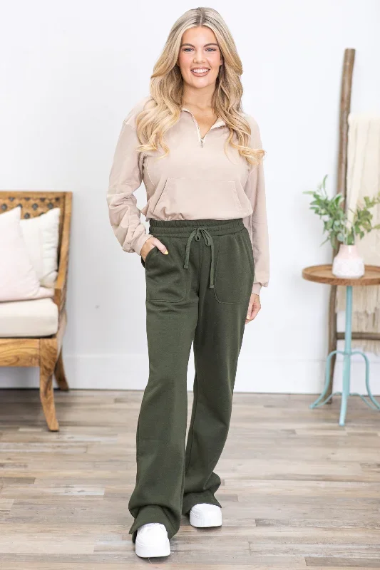 olive-drawstring-straight-leg-pants