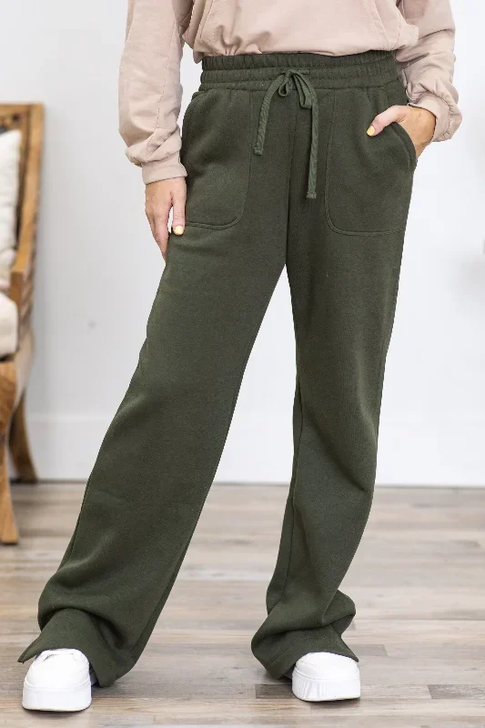 olive-drawstring-straight-leg-pants